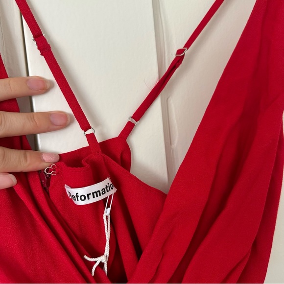 Reformation Bray Dress- Cherry red - Picture 11 of 12